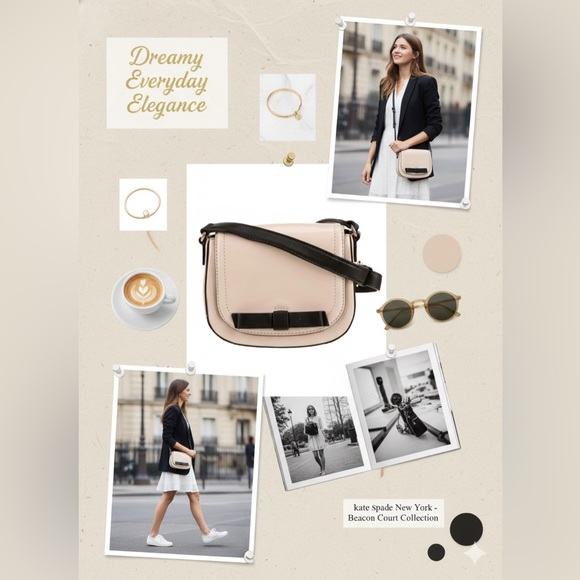 Kate Spade Beacon Court Angelica Cream Leather Bow Crossbody Bag - Picture 2 of 12